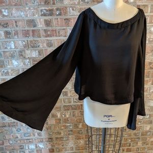 Free People Cape Sleeve Sheer Top